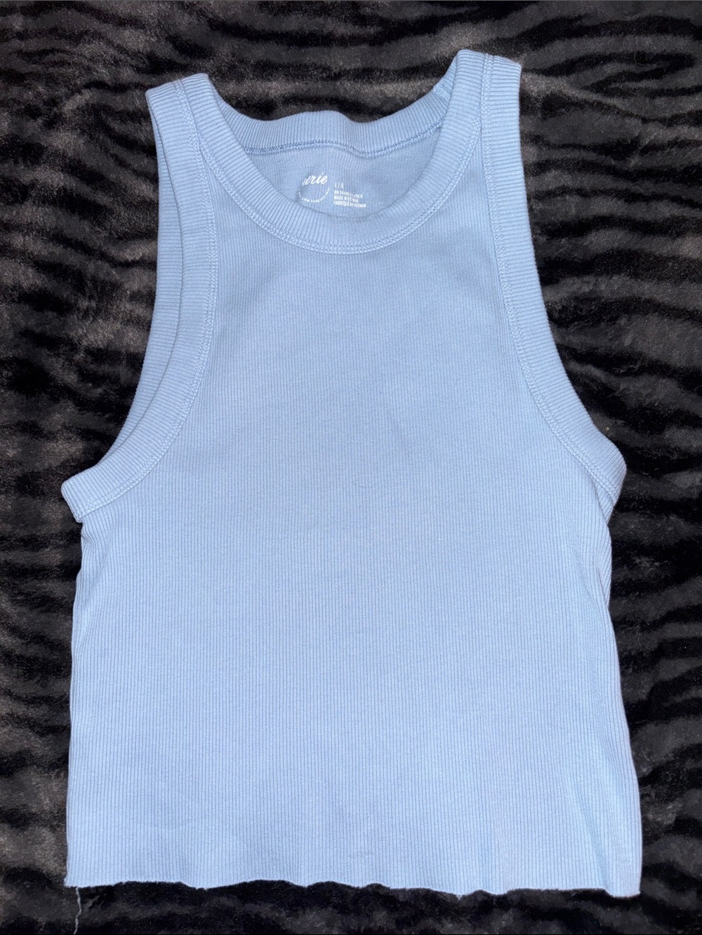 aerie Baby Blue Ribbed High-Neck Tank